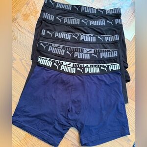 Puma Men's Black and Navy Boxer Briefs